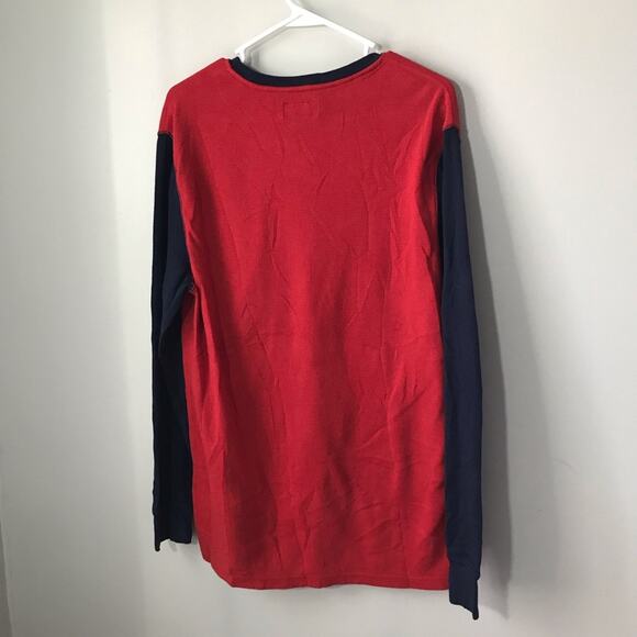 Polo Ralph Lauren mens waffle knit colorblock sleepwear top XL embroidered crest - Picture 2 of 7